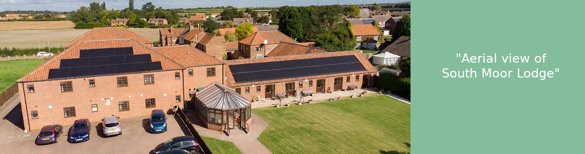 Aerial view of South Moor Lodge care home